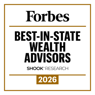 Forbes Best-in-State Wealth Advisors 2026 award badge in black and gold