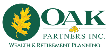 Oak Partners Inc. logo with green oak leaf emblem and Wealth & Retirement Planning tagline