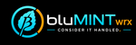 BluMINT wrx logo in black, cyan, and orange with the tagline “Consider it handled.”