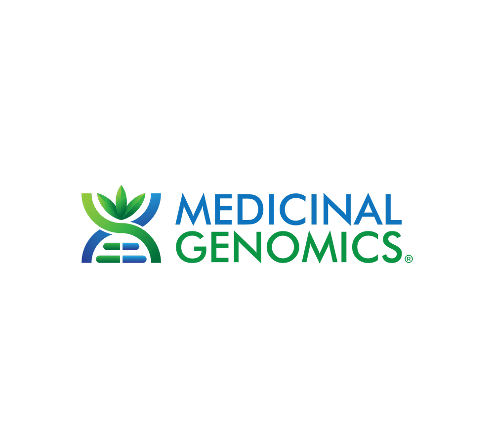 A logo for a company called medicinal genomics.