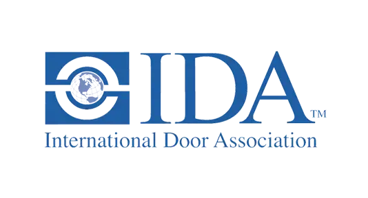 IDA logo with blue door icon and “International Door Association” text