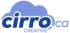 A blue and white logo for cirro.ca creative