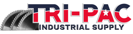 TRI-PAC Industrial Supply logo with red and blue text over a gray gear graphic
