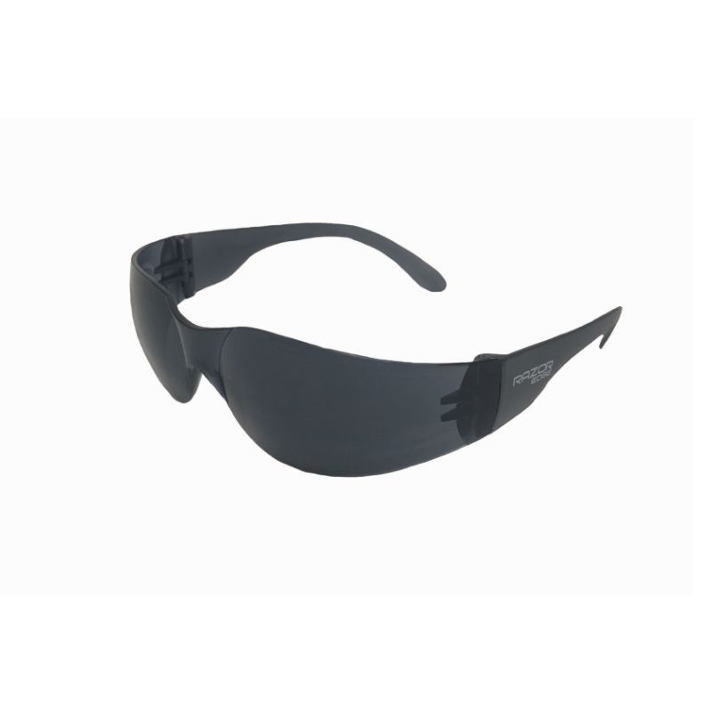 Black wraparound sports sunglasses on a white background