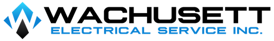 Wachusett Electrical Service Inc. logo with blue and black text and blue diamond icon