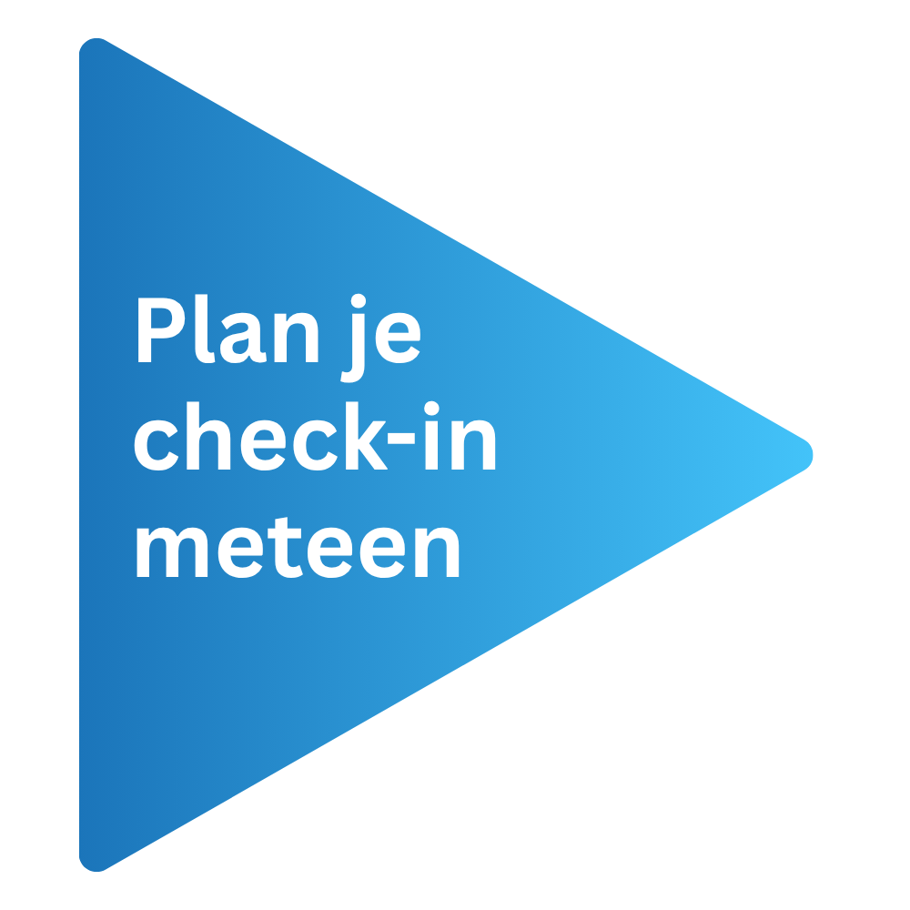 Blauwe afspeelknop met de tekst