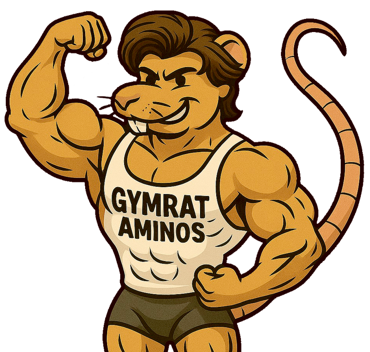 Muscular rat flexing; wears tank top