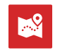 Red map icon with a white folded map, location pin, and dotted route path.