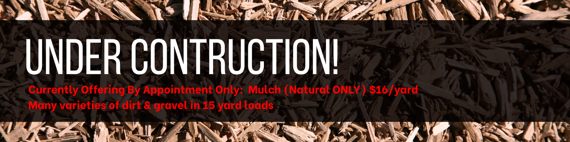 Black-and-orange construction sign reading “UNDER CONSTRUCTION!” with small red text below