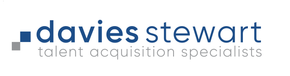 Davies Stewart logo: text, talent acquisition specialists, blue and gray squares.
