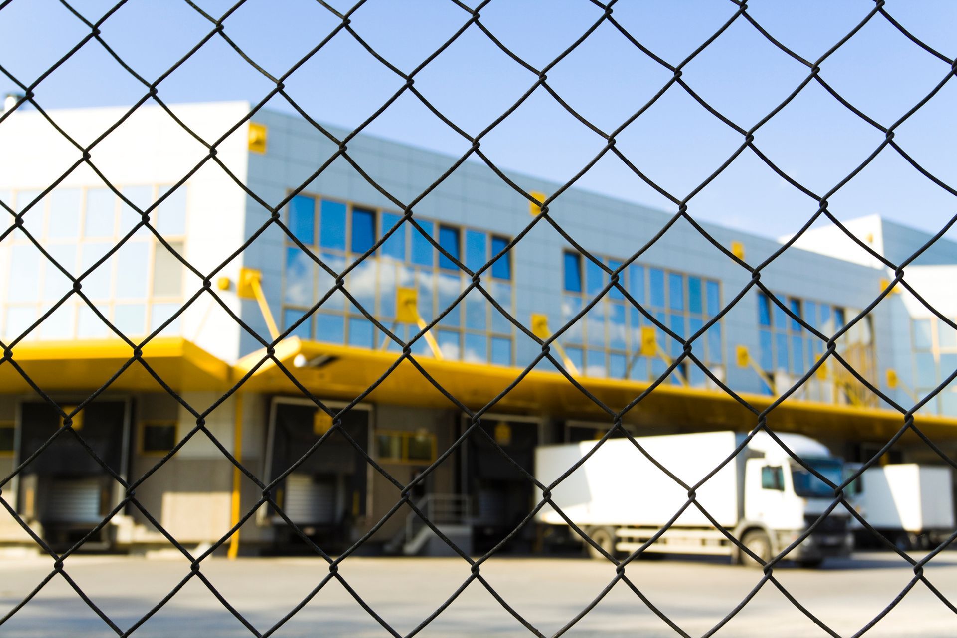 A chain link fence installed in a commercial property in Rocky Mount, NC.