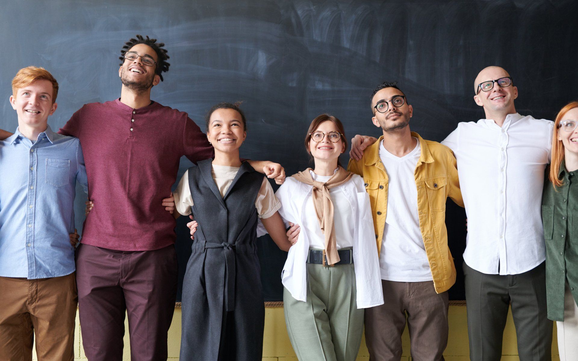 group of employees smiling