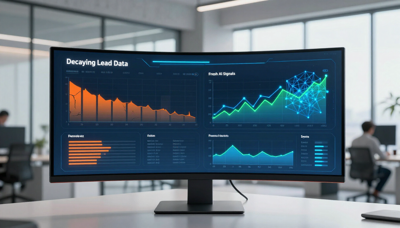 Illustration of AI discovering business opportunities vs stale lead lists