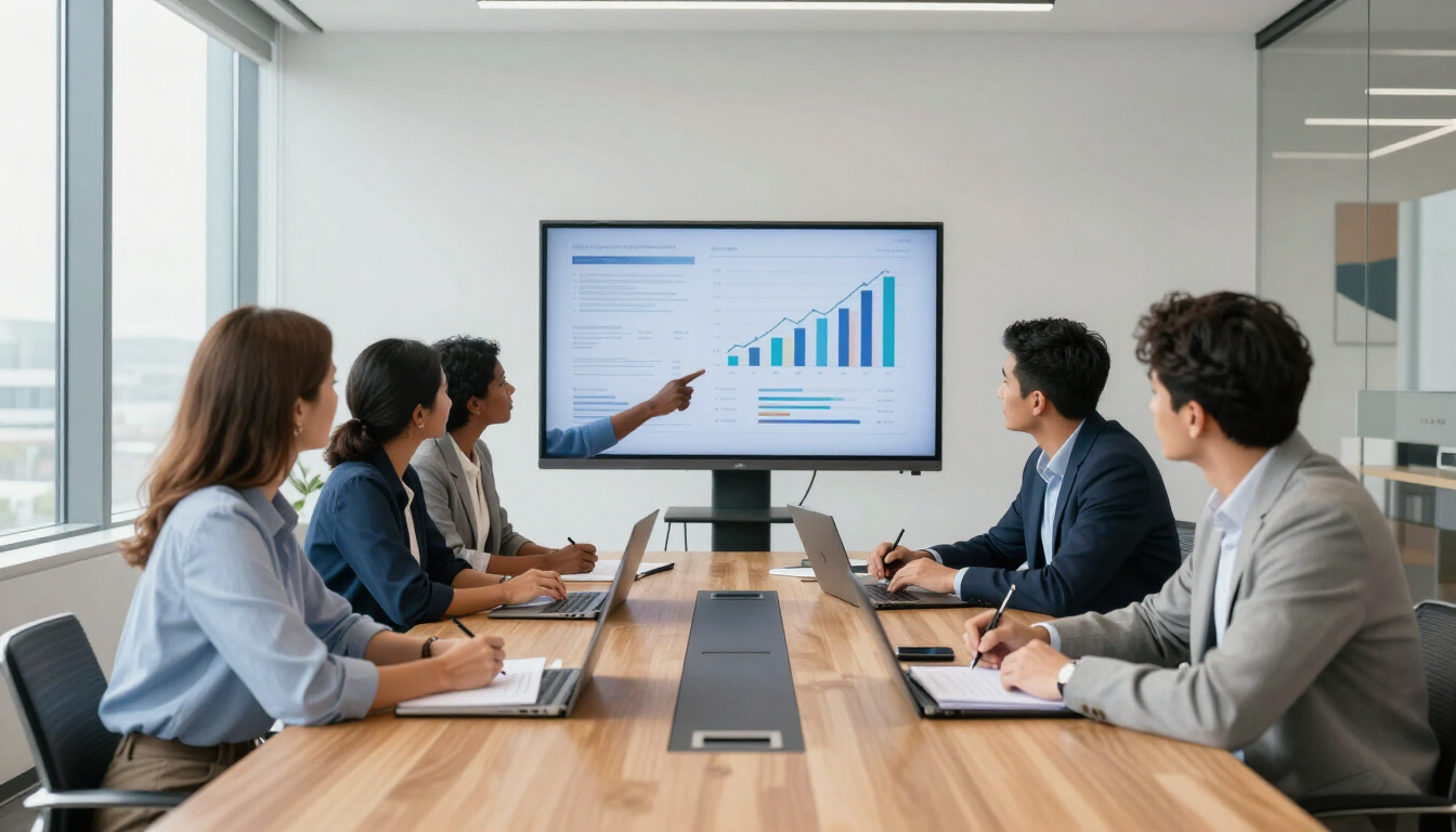 Modern business strategy meeting