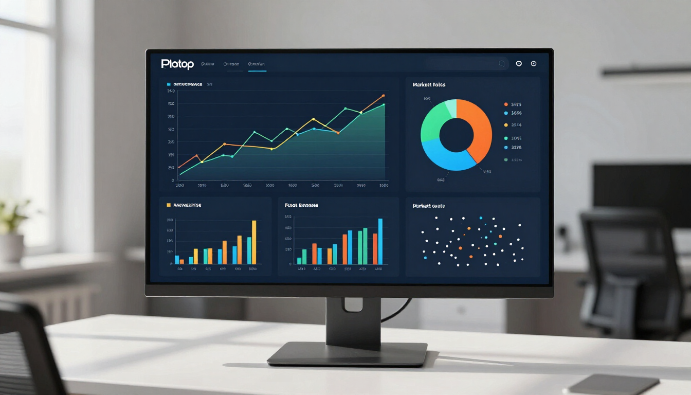 A modern digital dashboard showing business intelligence and industry classification data.