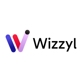 Wizzyl logo with a colorful stylized W icon and black text on a white background