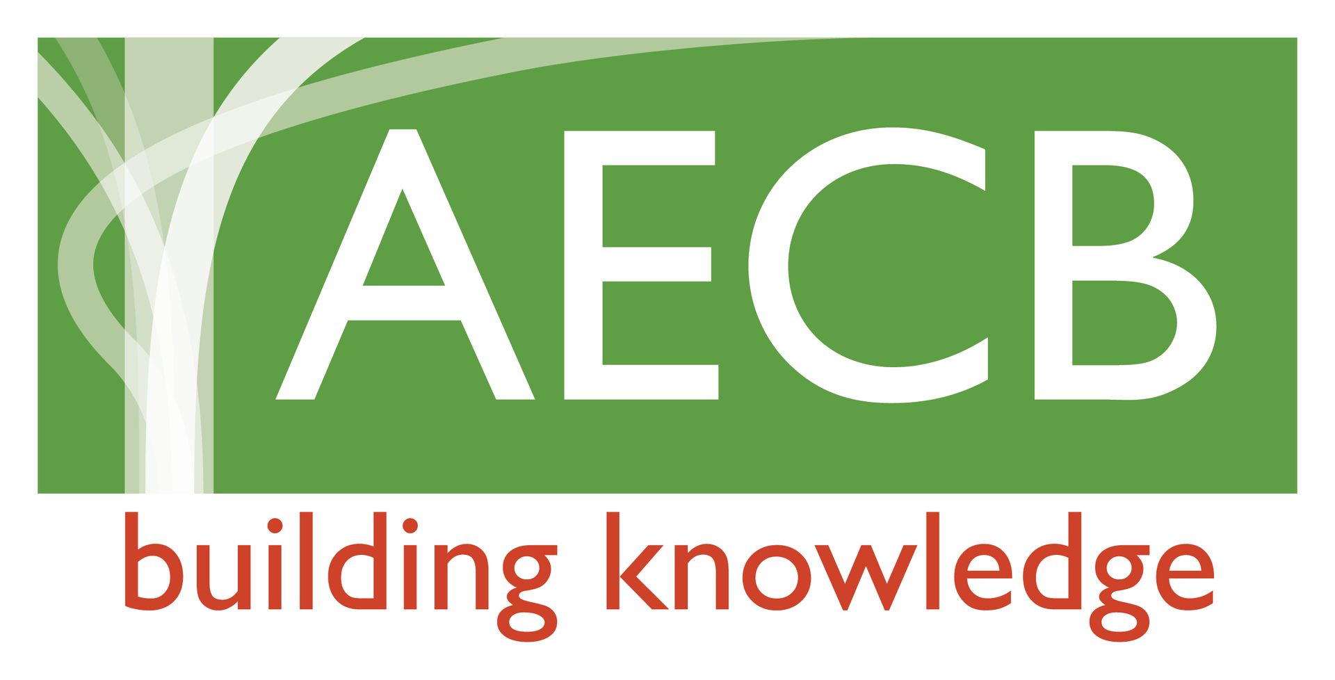 AECB logo with green banner and the words “building knowledge” in orange