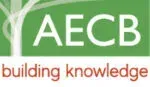 AEGB logo with white letters on a green background and the words “building knowledge” in orange below