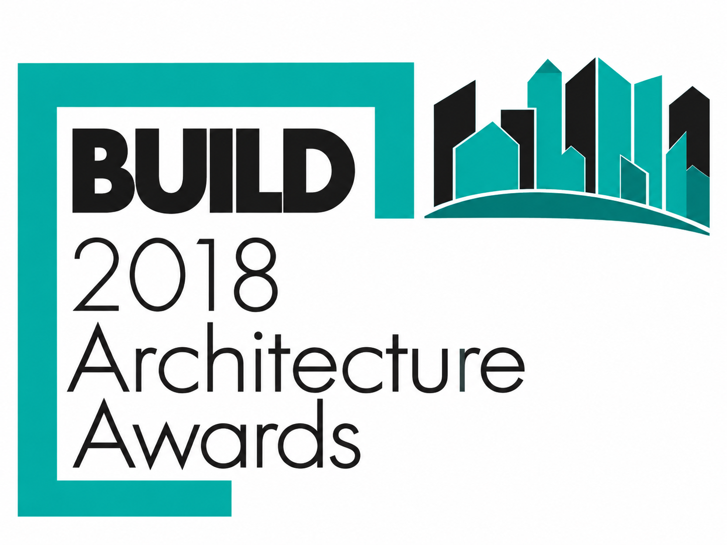 BUILD 2018 Architecture Awards logo with teal buildings and black text