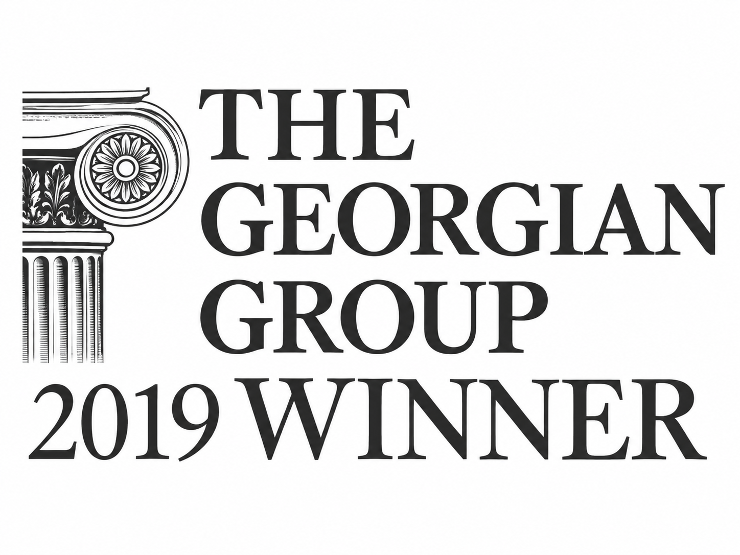 The Georgian Group 2019 winner logo in black and white