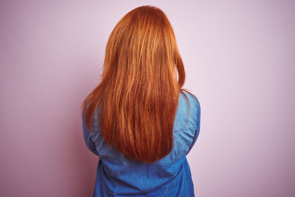 Red straight hair