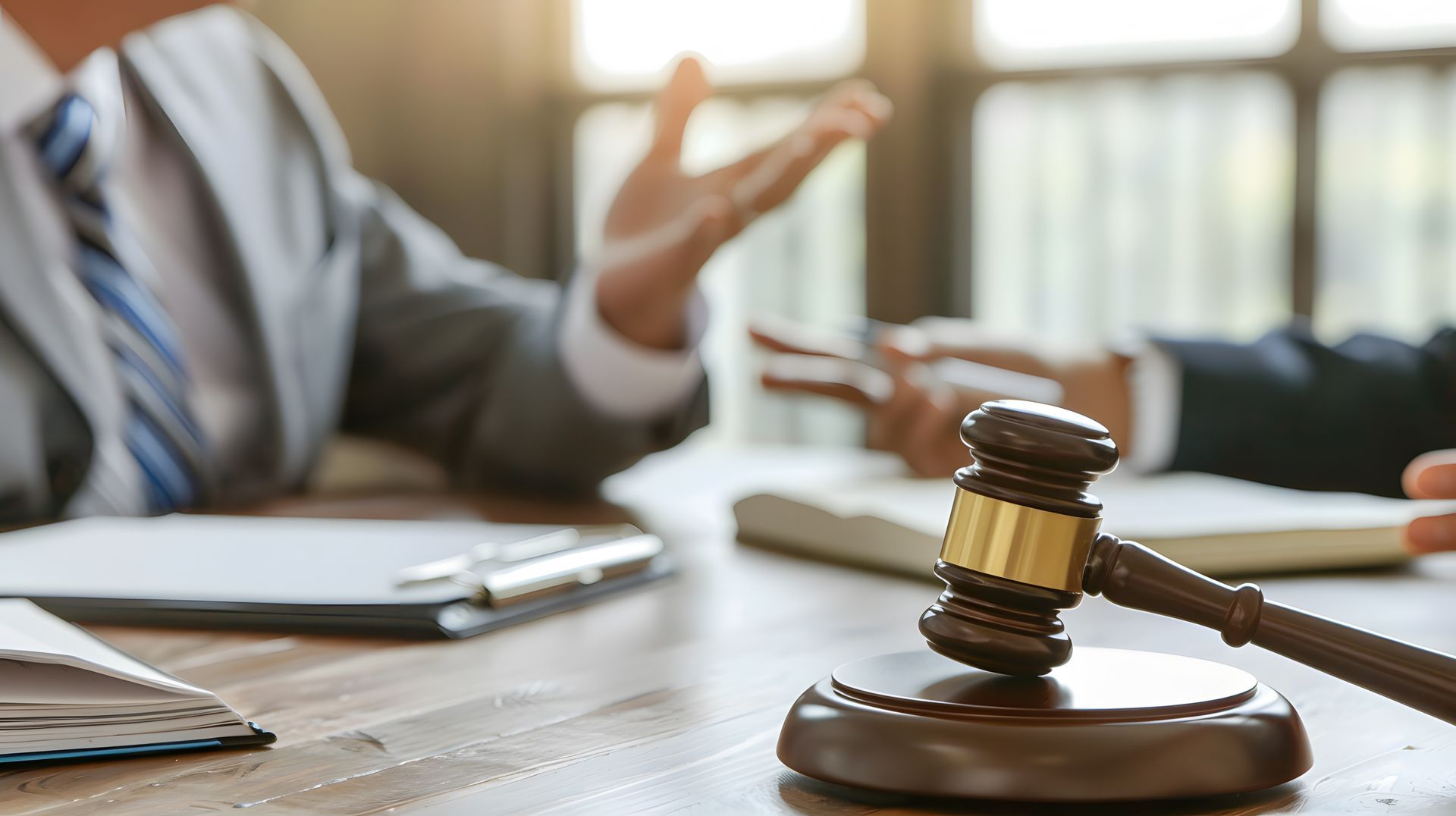 An individual meeting with a bankruptcy attorney for legal advice on financial issues. An individual meeting with a bankruptcy attorney for legal advice on financial issues.