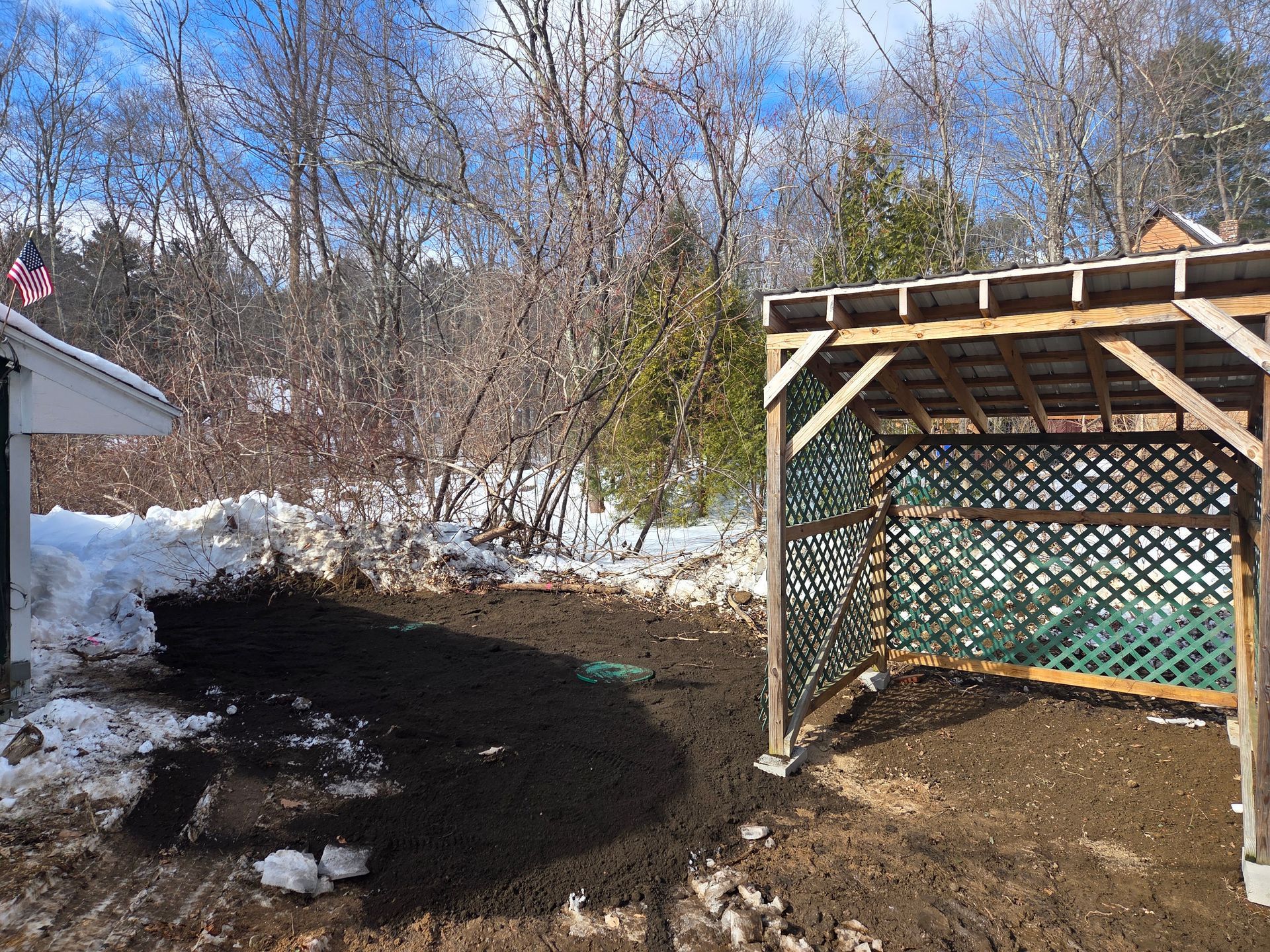 Finished septic system installation with restored yard Belchertown MA