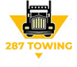 The logo for 287 towing shows a truck in a yellow triangle.