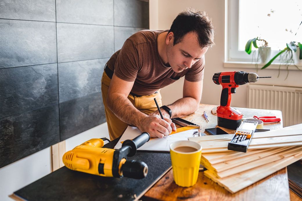 Construction Worker Working on a Project