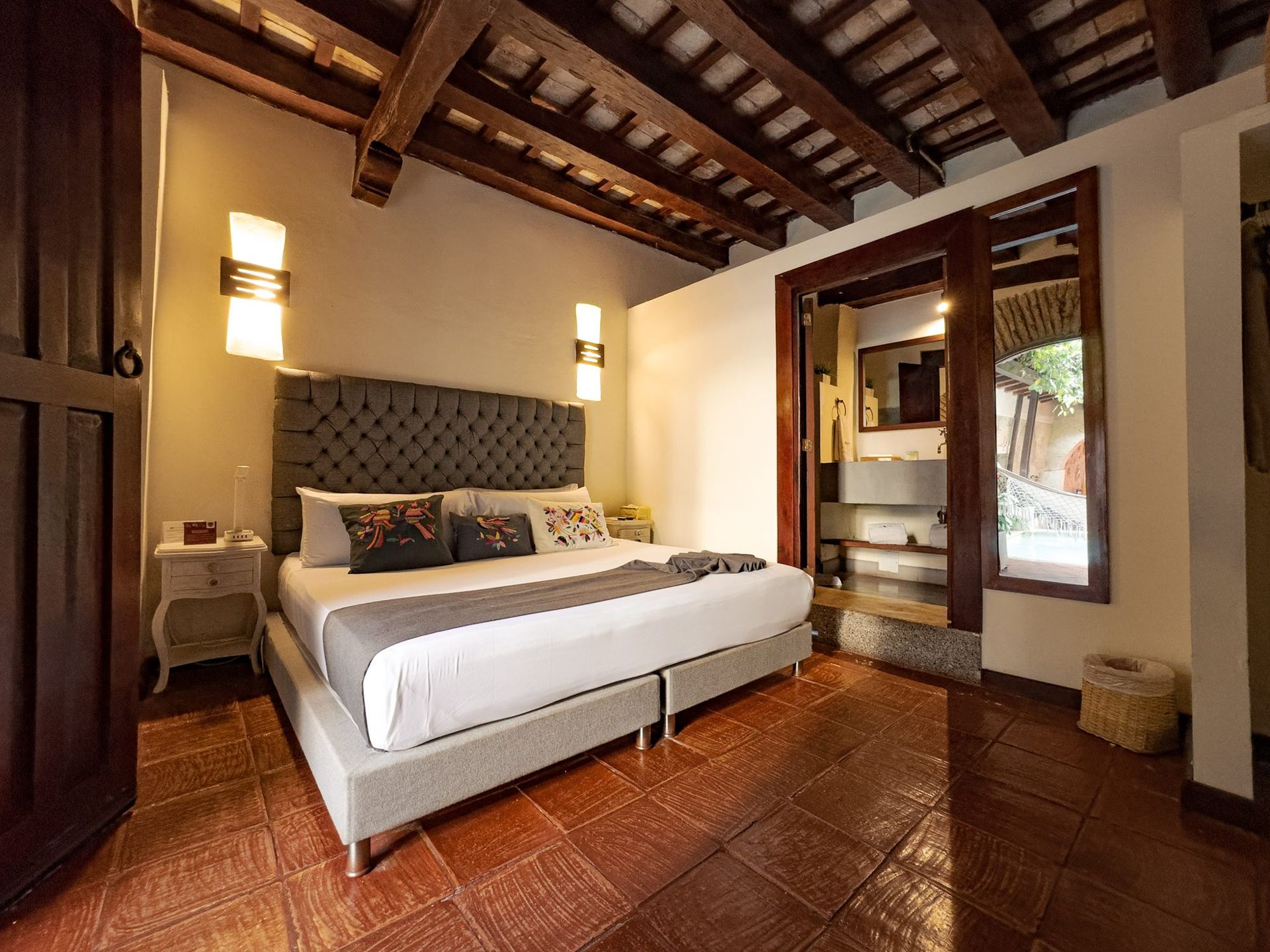 King bed room at Casa Bugó boutique hotel, Cartagena