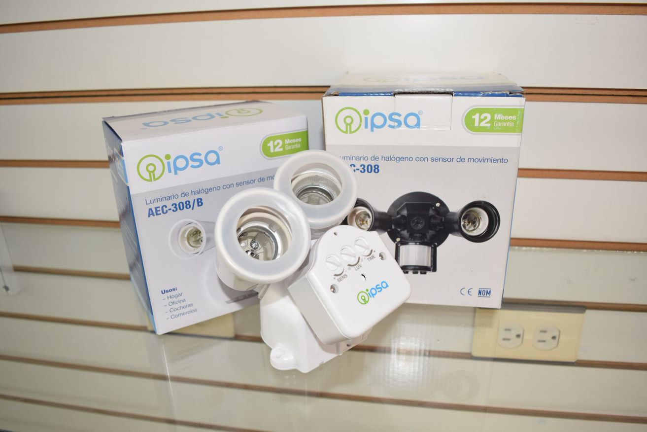 PORTA SPOT DOBLE C/SENSOR E26 BLANCO
