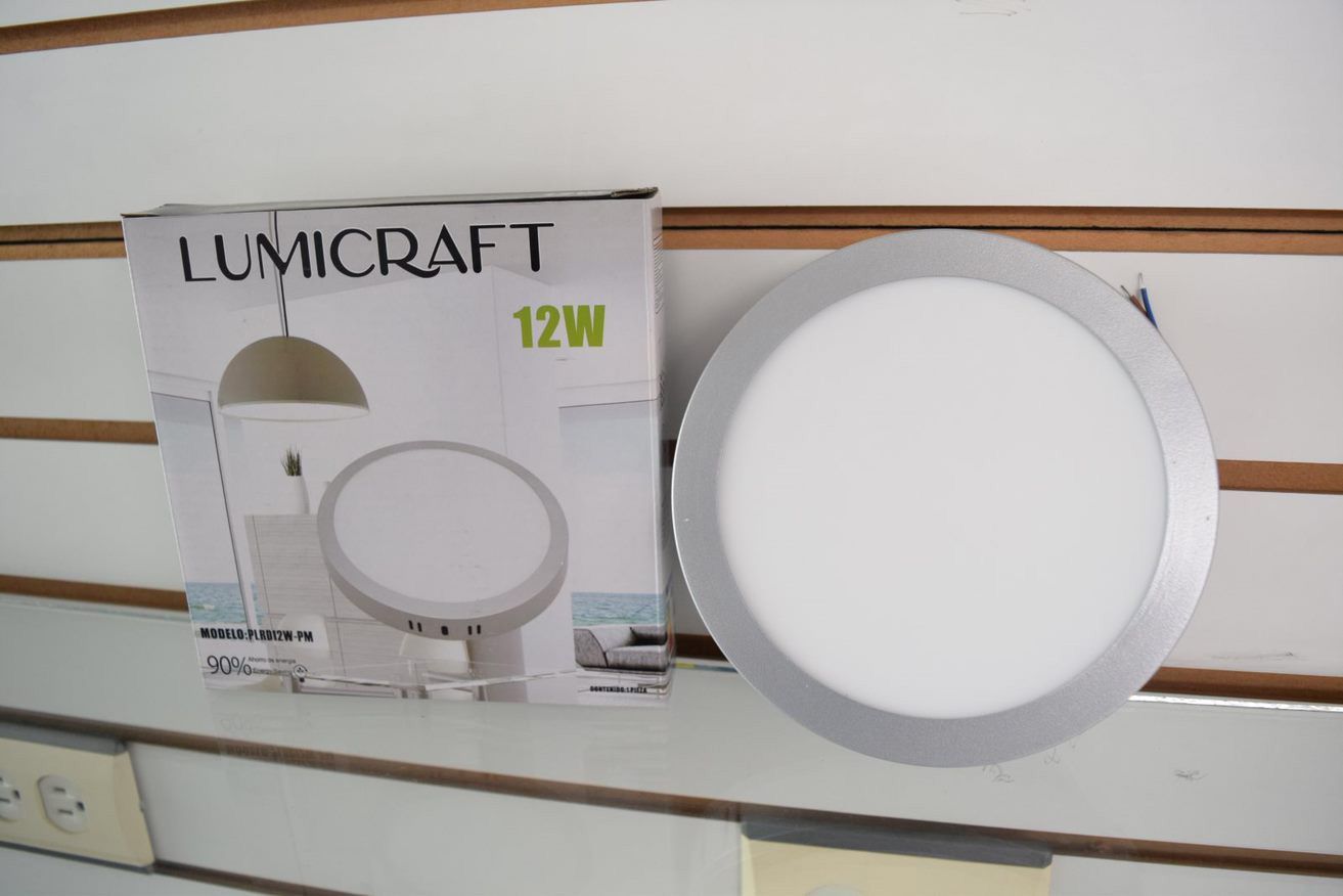 LUMINARIA SOBREPONER REDONDO SATINADO 12W 6500K 127V