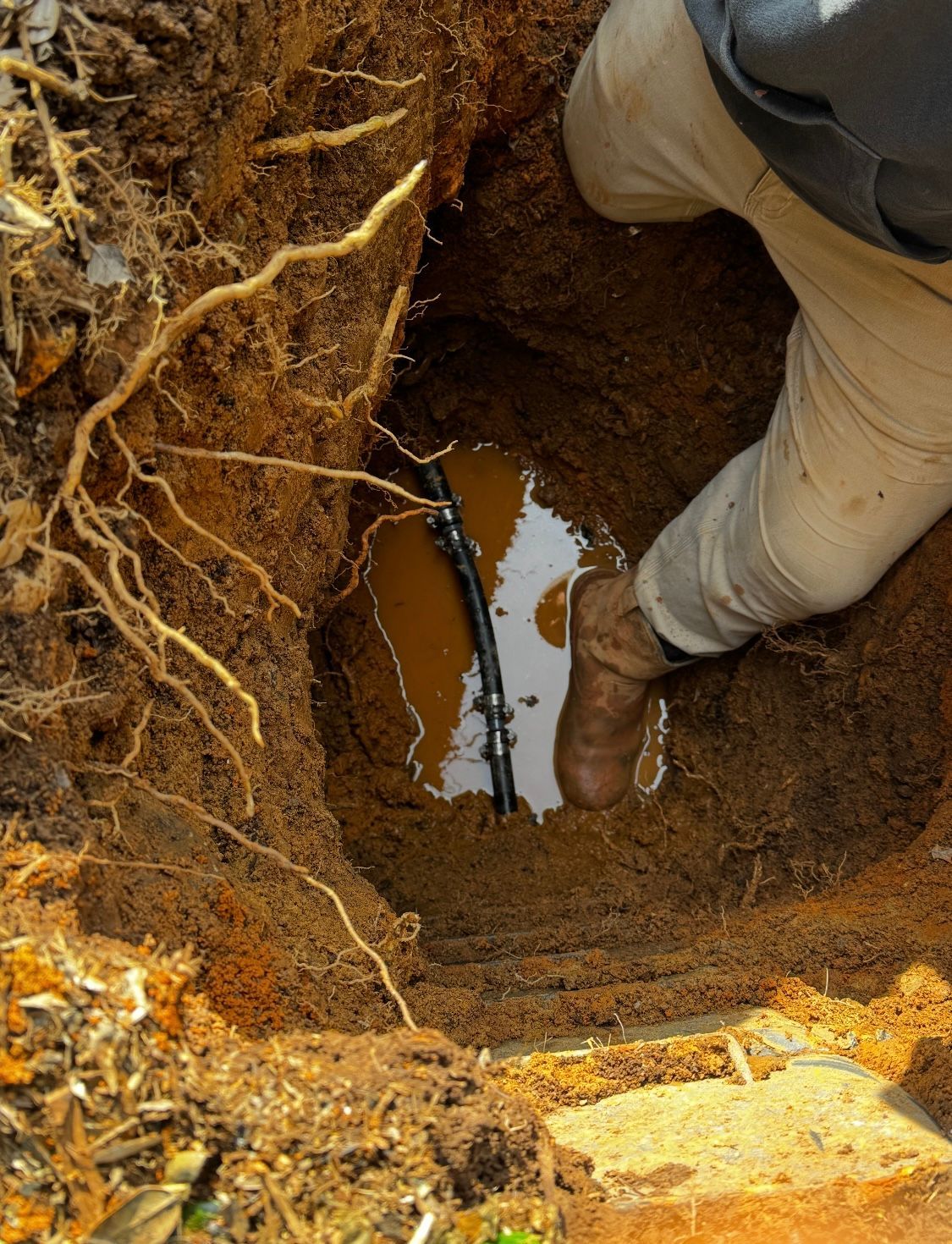 A water line repair in Charlottesville, VA by Quality Plumbing