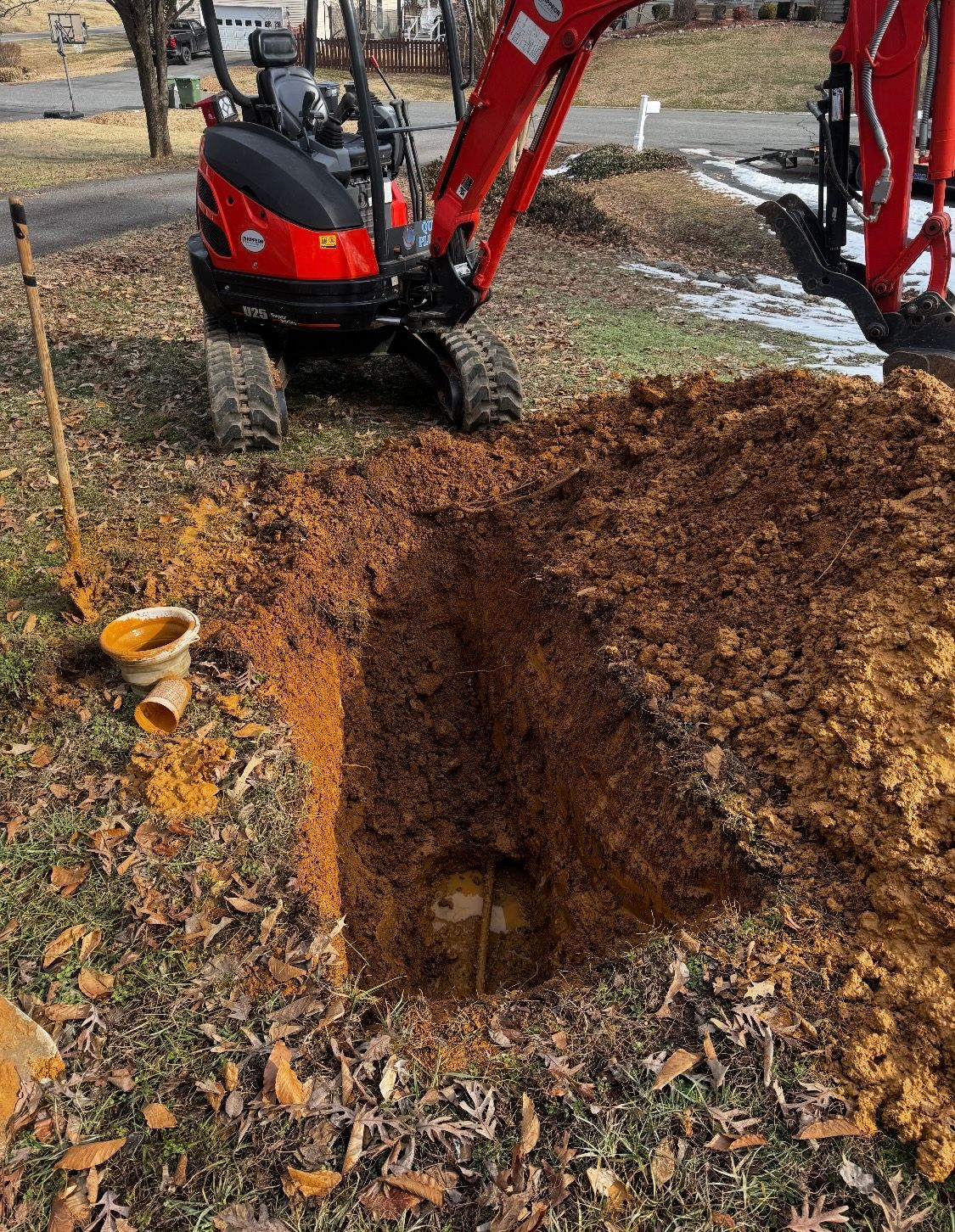 A water line service in Charlottesville, VA by Quality Plumbing