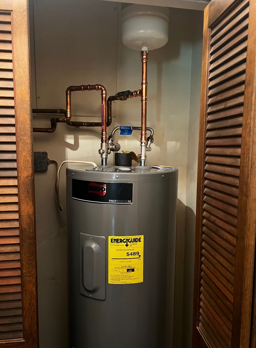 A water heater installation in Charlottesville, VA by Quality Plumbing