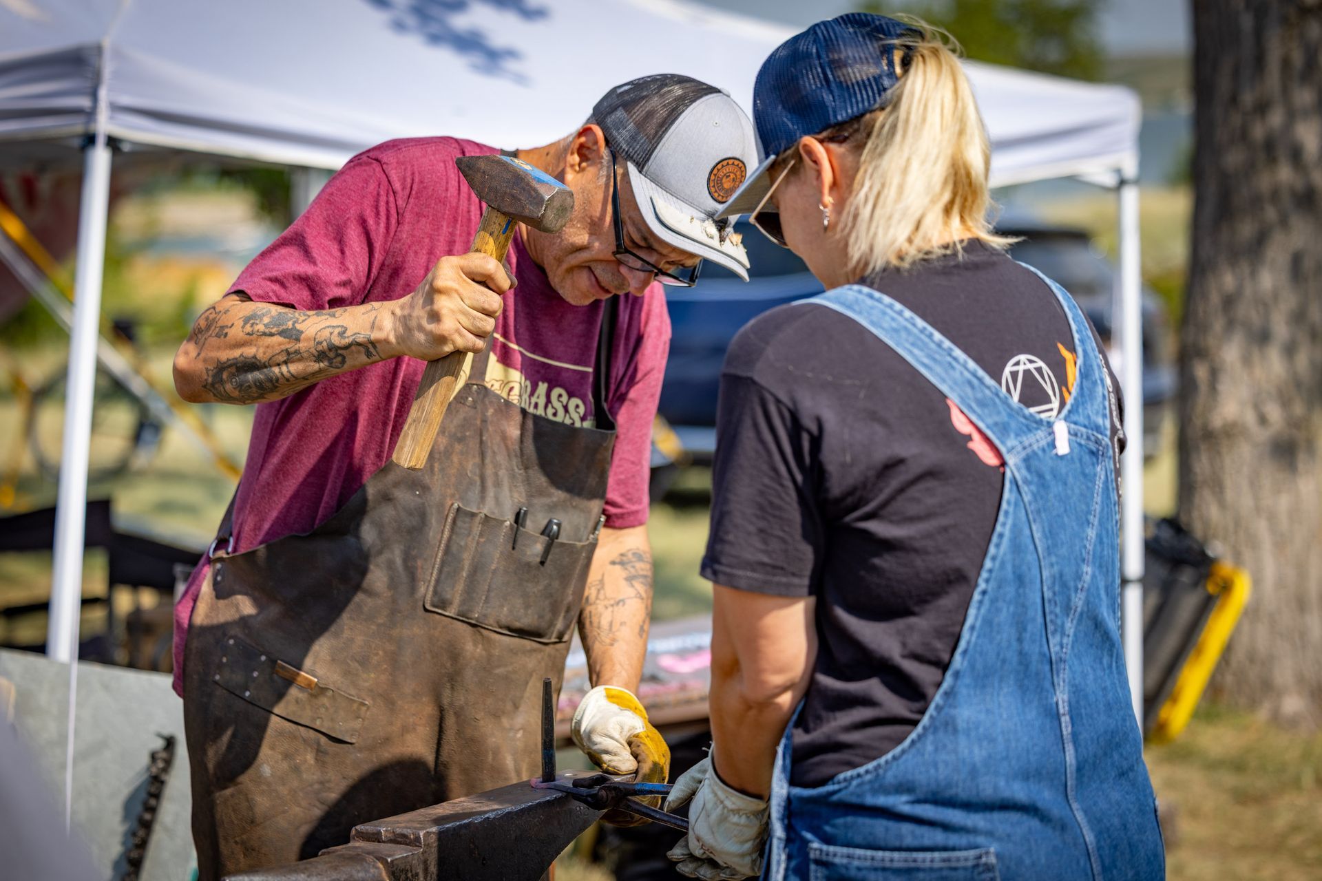 Toby Smith Blacksmith Workshop at Lovegrass Music Festival
