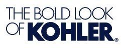 Logo texte : « LE STYLE AUDACIEUX DE KOHLER », texte bleu foncé, fond blanc.