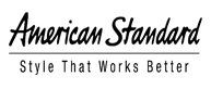 Logo American Standard : Inscription « American Standard » en police script au-dessus d’une fine ligne, en dessous on peut lire « Style That Works Better ».
