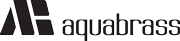 Logo pour « aquabrass » avec des lettres stylisées à gauche.