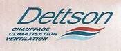 Logo de Dettson : texte « Dettson » au-dessus de « Chauffage, Climatisation, Ventilation » et un motif graphique ondulé stylisé.