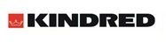 Logo de Kindred avec un carré rouge, une couronne et du texte noir.