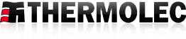 Logo de Thermolec en texte noir avec des accents rouges et un reflet subtil.