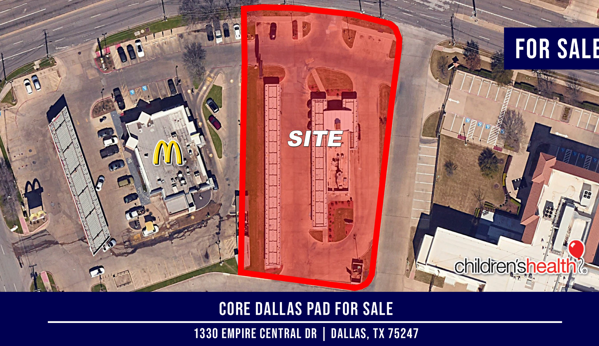 Aerial view of a commercial property