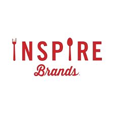 Red "INSPIRE Brands" logo with fork and spoon symbols, and the word "Brands" in cursive.