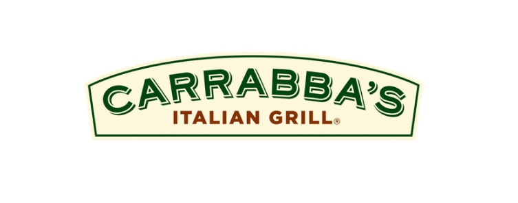 Carrabba's Italian Grill logo on a white background, green text and frame, with the name and restaurant type.