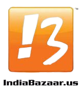 IndiaBazaar.us logo: white exclamation point and stylized number 3 on orange glossy square.