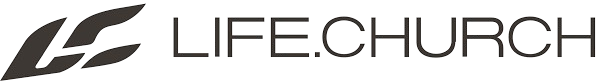 Life.Church logo in dark gray: abstract symbol with the text "LIFE.CHURCH".