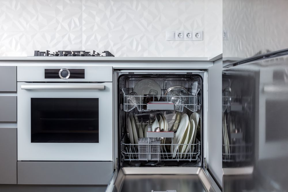 Modern Kitchen Loaded Dishwasher — Eurocoast Appliance Service In Morisset, NSW