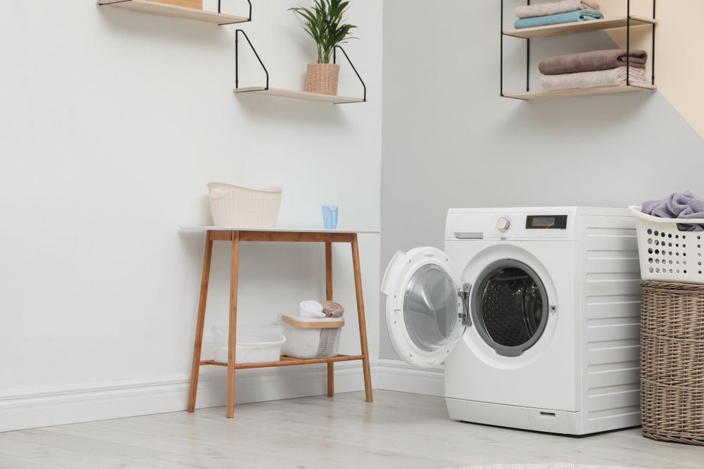 White Washing Machine With an Open Door — Eurocoast Appliance Service In Woy Woy, NSW