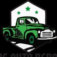 Green truck within a white-bordered black logo. Three green stars appear above the truck, and the road is visible below it.